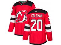 Men's New Jersey Devils #20 Blake Coleman Adidas Red Home Authentic NHL Jersey