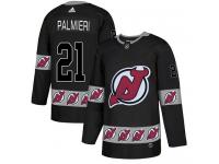 Men's New Jersey Devils #21 Kyle Palmieri Adidas Black Authentic Team Logo Fashion NHL Jersey