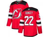 Men's New Jersey Devils #22 Kyle Quincey adidas Red Authentic Jersey