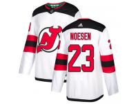 Men's New Jersey Devils #23 Stefan Noesen Adidas White Away Authentic NHL Jersey