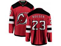 Men's New Jersey Devils #23 Stefan Noesen Red Home Breakaway NHL Jersey