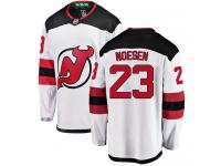 Men's New Jersey Devils #23 Stefan Noesen White Away Breakaway NHL Jersey