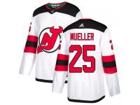 Men's New Jersey Devils #25 Mirco Mueller Adidas White Away Authentic NHL Jersey