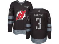 Men's New Jersey Devils #3 Ken Daneyko Adidas Black Authentic 1917-2017 100th Anniversary NHL Jersey