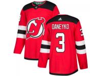 Men's New Jersey Devils #3 Ken Daneyko adidas Red Authentic Jersey