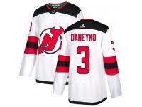 Men's New Jersey Devils #3 Ken Daneyko Adidas White Away Authentic NHL Jersey