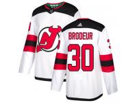 Men's New Jersey Devils #30 Martin Brodeur Adidas White Away Authentic NHL Jersey