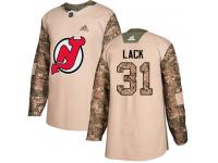 Men's New Jersey Devils #31 Eddie Lack Adidas Camo Authentic Veterans Day Practice NHL Jersey