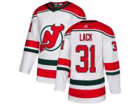 Men's New Jersey Devils #31 Eddie Lack Adidas White Alternate Authentic NHL Jersey