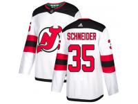 Men's New Jersey Devils #35 Cory Schneider Adidas White Away Authentic NHL Jersey