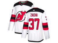 Men's New Jersey Devils #37 Pavel Zacha Adidas White Away Authentic NHL Jersey