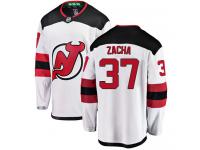 Men's New Jersey Devils #37 Pavel Zacha White Away Breakaway NHL Jersey