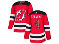 Men's New Jersey Devils #4 Scott Stevens Adidas Red Authentic Drift Fashion NHL Jersey