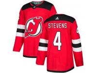 Men's New Jersey Devils #4 Scott Stevens Adidas Red Home Authentic NHL Jersey