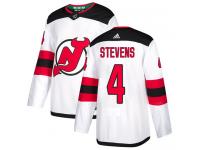 Men's New Jersey Devils #4 Scott Stevens Adidas White Away Authentic NHL Jersey