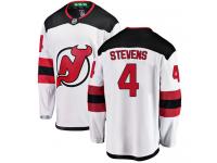 Men's New Jersey Devils #4 Scott Stevens White Away Breakaway NHL Jersey