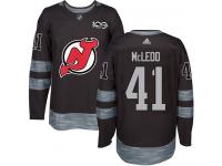 Men's New Jersey Devils #41 Michael McLeod Adidas Black Authentic 1917-2017 100th Anniversary NHL Jersey