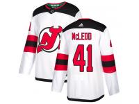 Men's New Jersey Devils #41 Michael McLeod Adidas White Away Authentic NHL Jersey