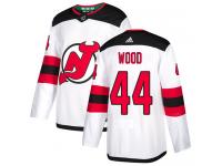 Men's New Jersey Devils #44 Miles Wood Adidas White Away Authentic NHL Jersey