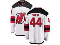 Men's New Jersey Devils #44 Miles Wood White Away Breakaway NHL Jersey