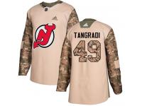 Men's New Jersey Devils #49 Eric Tangradi Adidas Camo Authentic Veterans Day Practice NHL Jersey