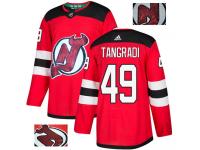 Men's New Jersey Devils #49 Eric Tangradi Adidas Red Authentic Fashion Gold NHL Jersey