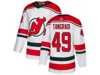 Men's New Jersey Devils #49 Eric Tangradi Adidas White Alternate Authentic NHL Jersey