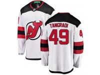 Men's New Jersey Devils #49 Eric Tangradi White Away Breakaway NHL Jersey