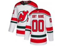 Men's New Jersey Devils Adidas White Alternate Authentic Customized NHL Jersey