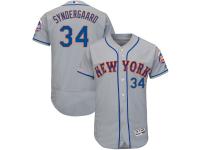 Men's New York Mets Noah Syndergaard Majestic Gray Road Authentic Collection Flex Base Player Jersey