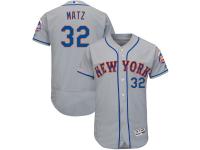 Men's New York Mets Steven Matz Majestic Gray Road Authentic Collection Flex Base Player Jersey