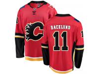 Men's NHL Calgary Flames #11 Mikael Backlund Breakaway Home Jersey Red