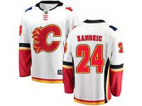 Men's NHL Calgary Flames #24 Travis Hamonic Breakaway Away Jersey White