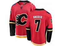 Men's NHL Calgary Flames #7 TJ Brodie Breakaway Home Jersey Red