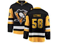 Men's NHL Pittsburgh Penguins #58 Kris Letang Breakaway Home Jersey Black