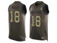 Men's Nike Atlanta Falcons #18 Calvin Ridley Green Salute to Service Tank Top NFL Jersey