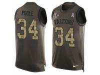 Men's Nike Atlanta Falcons #34 Brian Poole Green Salute to Service Tank Top NFL Jersey