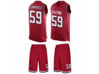 Men's Nike Atlanta Falcons #59 De'Vondre Campbell Red Tank Top Suit NFL Jersey