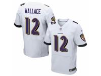 Men's Nike Baltimore Ravens #12 Mike Wallace Elite White NFL Jersey