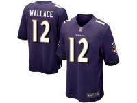 Men's Nike Baltimore Ravens #12 Mike Wallace Game Purple Team Color NFL Jersey