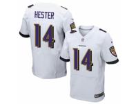Men's Nike Baltimore Ravens #14 Devin Hester Elite White NFL Jersey