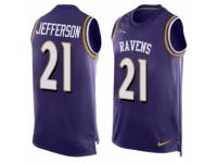 Men's Nike Baltimore Ravens #21 Tony Jefferson Purple Player Name & Number Tank Top NFL Jersey