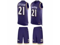 Men's Nike Baltimore Ravens #21 Tony Jefferson Purple Tank Top Suit NFL Jersey
