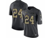 Men's Nike Baltimore Ravens #24 Shareece Wright Limited Black 2016 Salute to Service NFL Jersey
