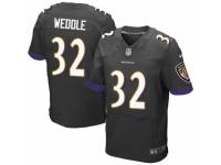 Men's Nike Baltimore Ravens #32 Eric Weddle Elite Black Alternate NFL Jersey