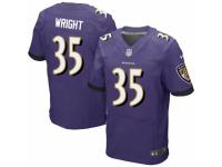 Men's Nike Baltimore Ravens #35 Shareece Wright Elite Purple Team Color NFL Jersey