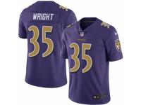 Men's Nike Baltimore Ravens #35 Shareece Wright Limited Purple Rush NFL Jersey