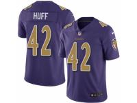 Men's Nike Baltimore Ravens #42 Marqueston Huff Elite Purple Rush NFL Jersey