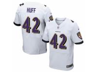 Men's Nike Baltimore Ravens #42 Marqueston Huff Elite White NFL Jersey