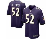 Men's Nike Baltimore Ravens #52 Ray Lewis Game Purple Team Color NFL Jersey